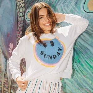 QUEEN OF SPARKLES Smiley Sunday Sweatshirt